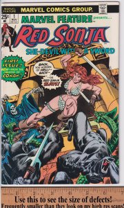 MARVEL FEATURE #1 (Nov 1975) VF 8.0, off white to white. Red Sonja!
