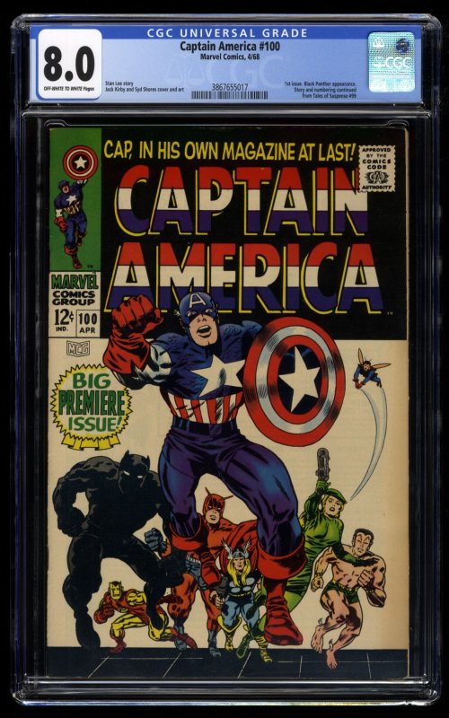 Captain America #100 CGC VF 8.0 Off White to White