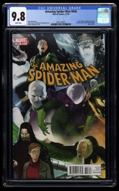 Amazing Spider-Man #646 CGC NM/M 9.8 White Pages Marko Djurdjevic Cover!