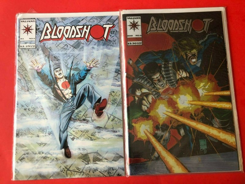 BLOODSHOT LOT OF 2 #'s 0,6. 1993 VALIANT-FOIL COVER,1'st NINJAK / NM