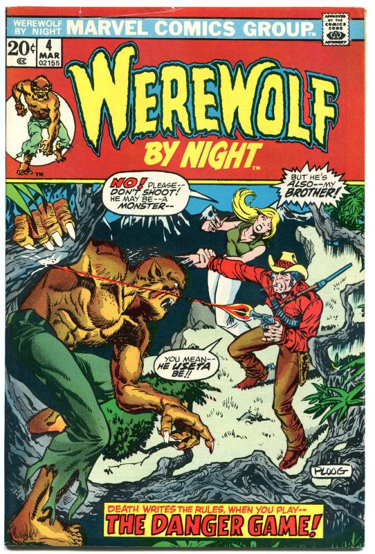 WEREWOLF by NIGHT #4, FN+, Wolf, Mike Ploog, Full Moon, 1972, more WW in store