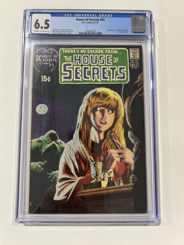 House Of Secrets 92 1971 Cgc 6.5 Crm/ow pages DC Comics 1st Swamp Thing