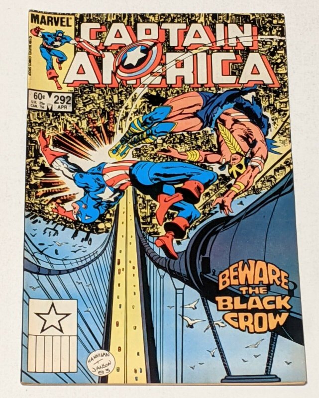 Captain America #292 (Apr 1984, Marvel) FN+ 6.5 1st appearance of Black Crow 