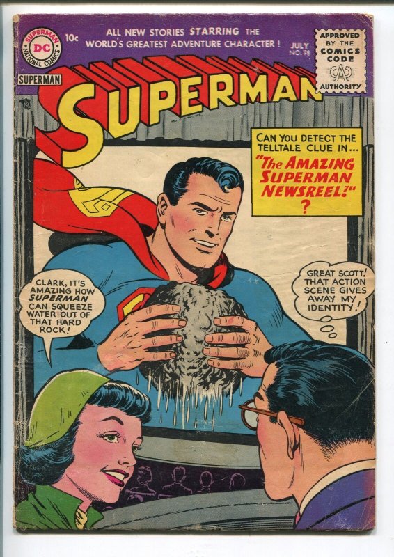 SUPERMAN #98 1955-DC-CLARK KENT-LOIS LANE-WAYNE BORING-vg