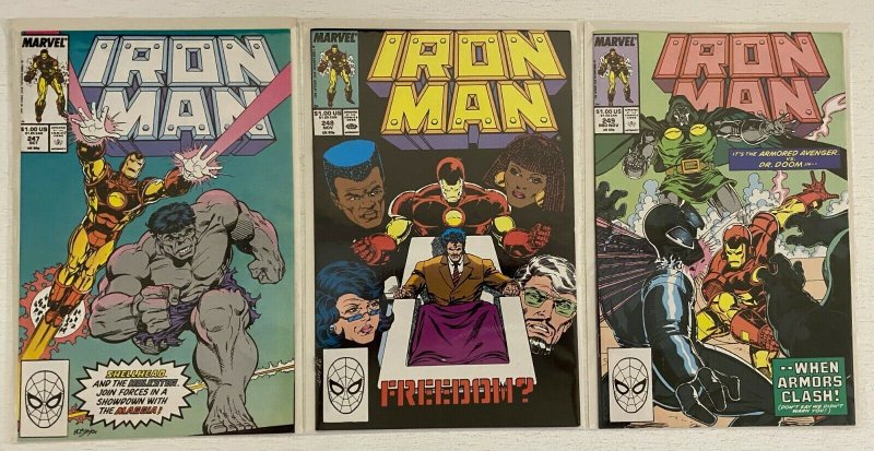 Iron Man comic lot from:#241-249 (1st series) 35 diff 8.0 VF (1987-89)