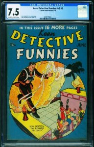 KEEN DETECTIVE FUNNIES Vol. 2 #6 CGC 7.5-1939-Rare comic book 2107755001