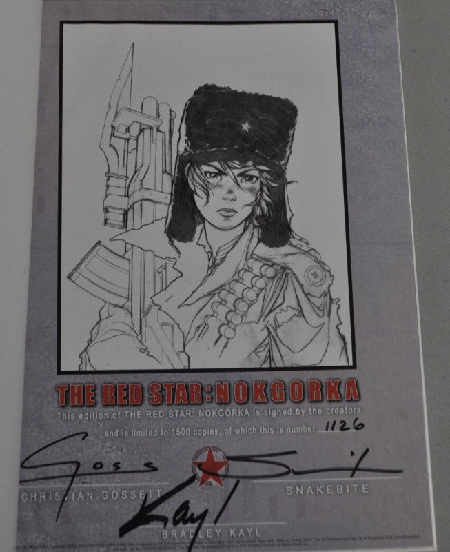 THE RED STAR:NOKGORKA HARD COVER SIGNED SKETCH EDTION OOP NM