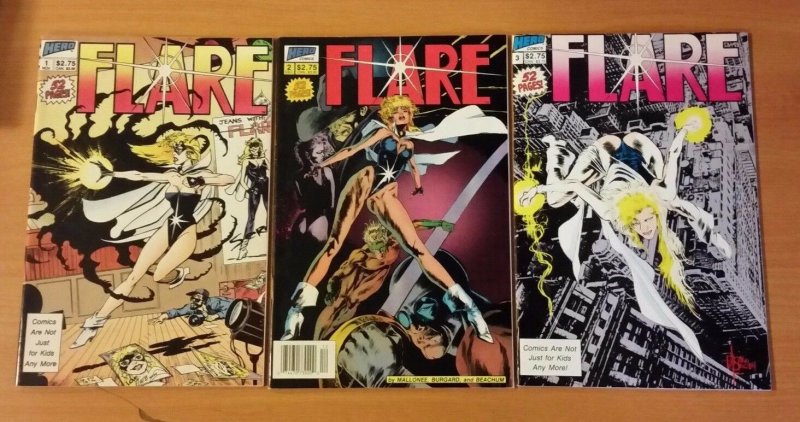 Flare 1-3 Complete Set Run! ~ NEAR MINT NM ~ 1988 Hero Comics