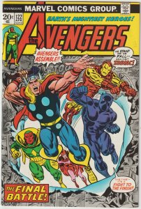 Avengers #122 (Apr 1974, Marvel), FN-VFN condition (7.0), vs. the Zodiac