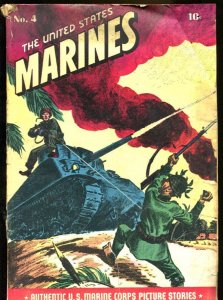 UNITED STATES MARINES #4 1944-WWII-TANK COVER-IWO JIMA G/VG 