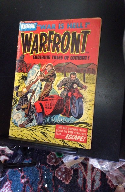 Warfront #20 (1954) Lee Elias cover! Mid grade 1950s War! VG+  Wow!