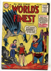 WORLD'S FINEST #77--1955--DC--BATMAN--SUPERMAN--TOMAHAWK--comic book