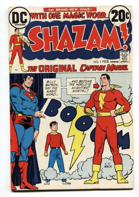 SHAZAM #1-CC BECK SIGNED AND NUMBERED-1973-DC CAPT MARVEL-SUPERMAN-vf-