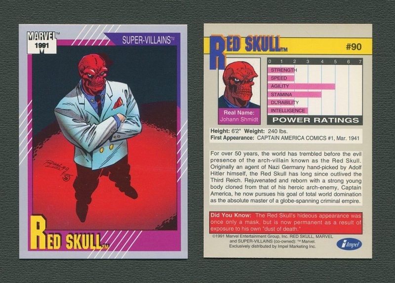 1991 Marvel Comics II  Card  #90 ( Red Skull )  MINT