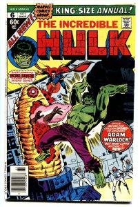 INCREDIBLE HULK ANNUAL #6 comic book -FIRST PARAGON-WARLOCK-COCOON VF-