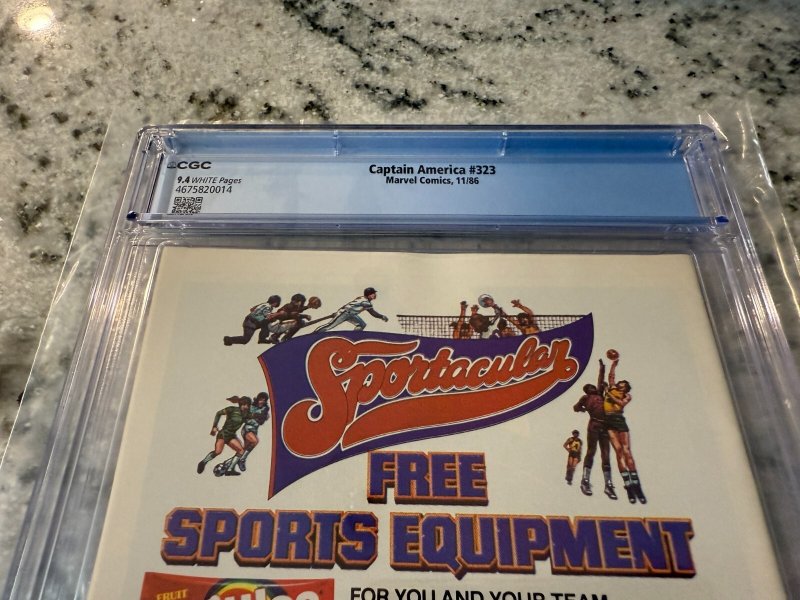 Captain America # 323 CGC Graded 9.4 Marvel Comic Book 1986 John Walker JH22