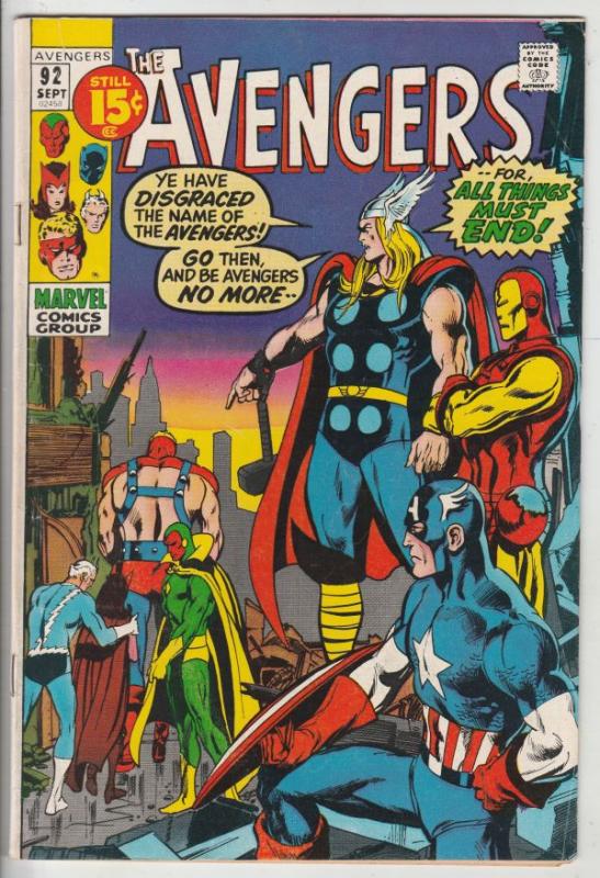 Avengers, The #92 (Sep-71) FN Mid-Grade Avengers