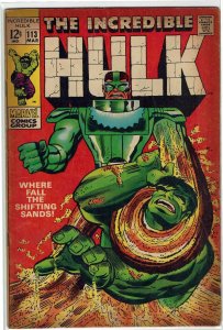 Incredible Hulk #113 (1968) Stan Lee Herb Trimpe Sandman FN