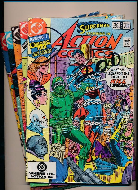 Set of 5-DC Action Comics #536-#540 SUPERMAN FINE/VERY FINE (SRU147)