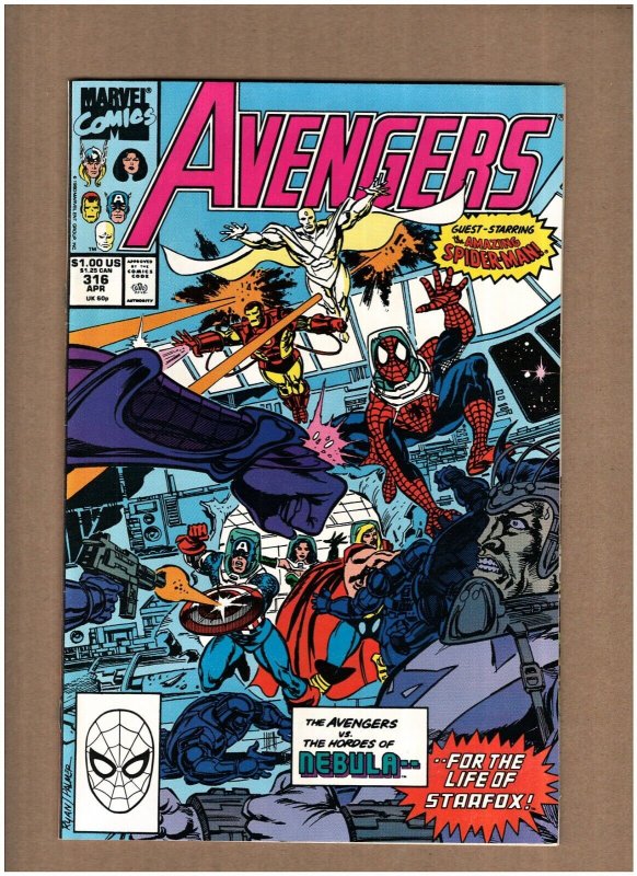 Avengers #316 Marvel Comics 1990 Captain America Nebula & Spider-man VF+ 8.5