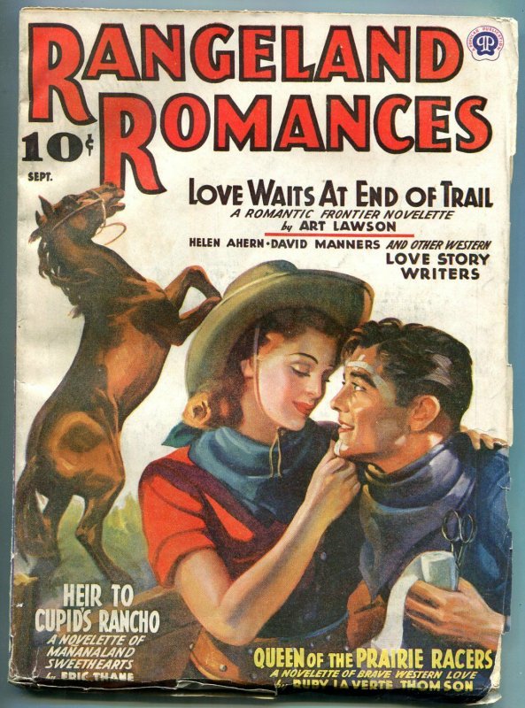 Rangeland Romances Pulp September 1941- Art Lawson- Eric Thane F/VF