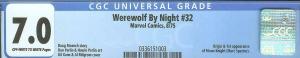 Werewolf By Night 32 CGC 7.0   Origin & 1st Moon Knight