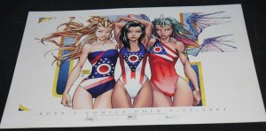 RUPP'S COMICS OHIO 2004  DISPLAY PRINT SIGNED BY MICHAEL TURNER AND STEIGERWALD