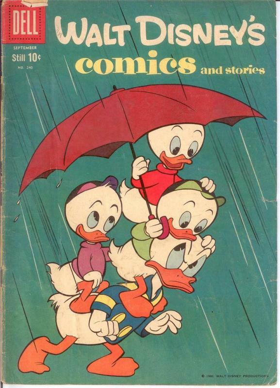 WALT DISNEYS COMICS & STORIES 240 G-VG BARKS COMICS BOOK