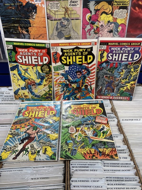 Nick Fury Agent And His Agents Of SHIELD 1-5 Full Set Marvel Comics 1973