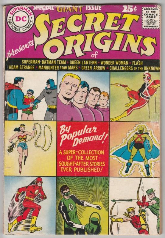 Secret Origins #1 (Aug-61) VG+ Mid-Grade Superman, Batman, Robin, Challengers...