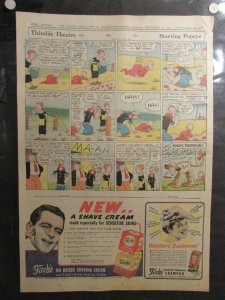 1943 Sept 12 SUNDAY COMIC PAGE 15x21 FN 6.0 Popeye / Henry / Sergeant Pat