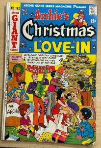 ARCHIE GIANT SERIES #192 (Archie, 1/1972) VERY GOOD (VG) Christmas Love-In!