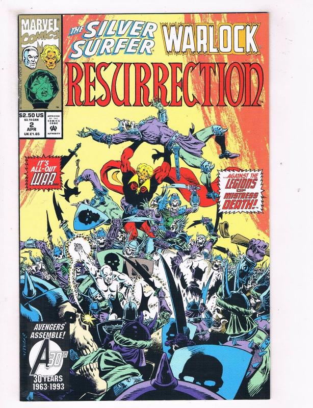 Silver Surfer/Warlock Resurrection #2 VF/NM Marvel Comic Book Apr DE41 AD18