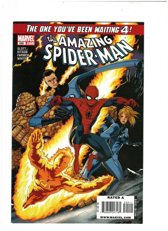 Amazing Spider-man #590 Marvel Comics 2009 Fantastic Four app. VF/NM 9.0 