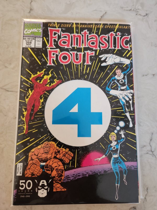 FANTASTIC FOUR #358 1st PAIBOK POWER SKRULL DIE CUT Triple Size 50th Anniversary