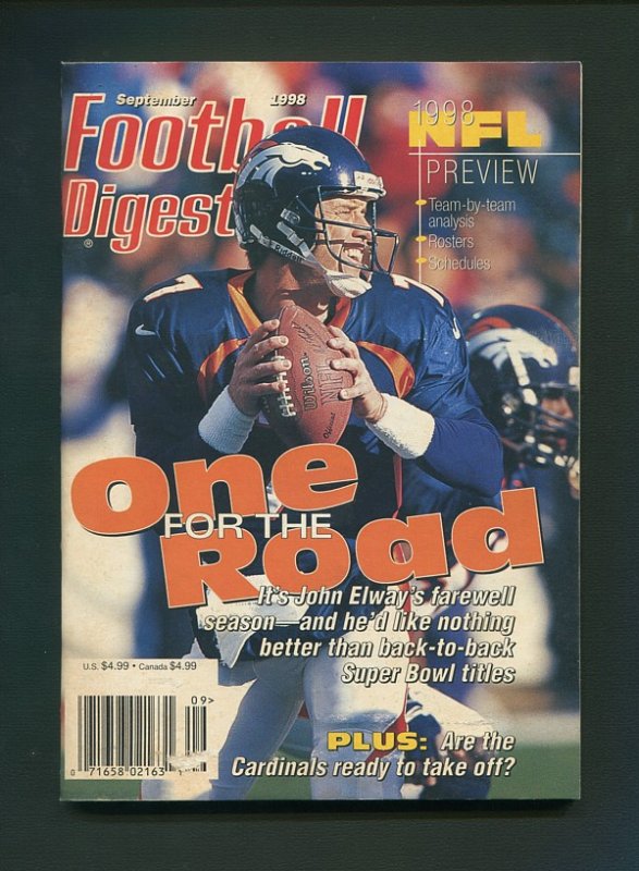 Football Digest / John Elway / September 1998