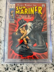 Sub-Mariner # 15 CGC Graded 8.0 Marvel Silver Age Comic Book 1969 Namor JH21