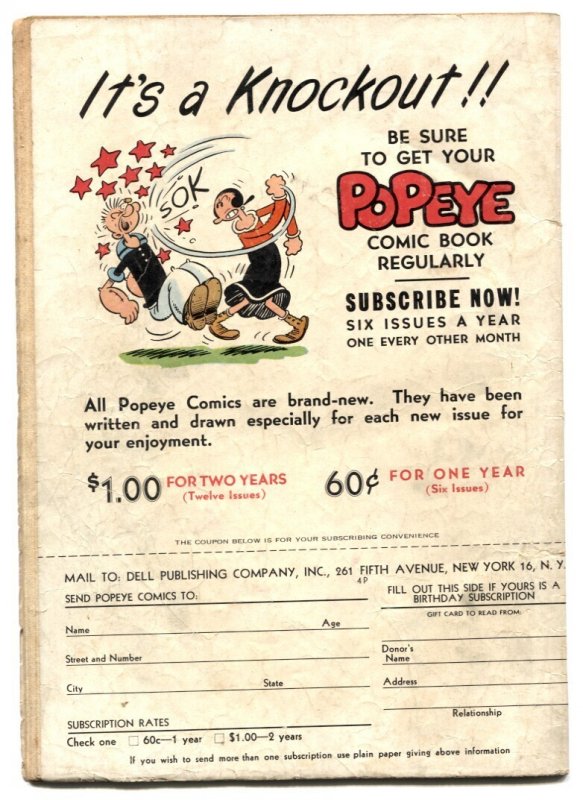Popeye #6  1949 - Dell  -G - Comic Book