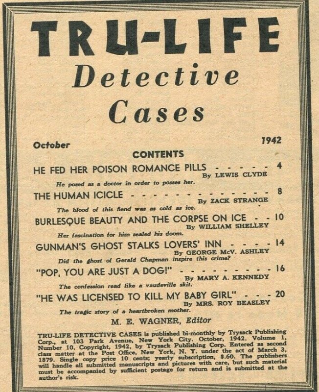 Tru-Life Detective Cases10/1942-Tayshack-terrified babe cover-crime-mystery-VF 