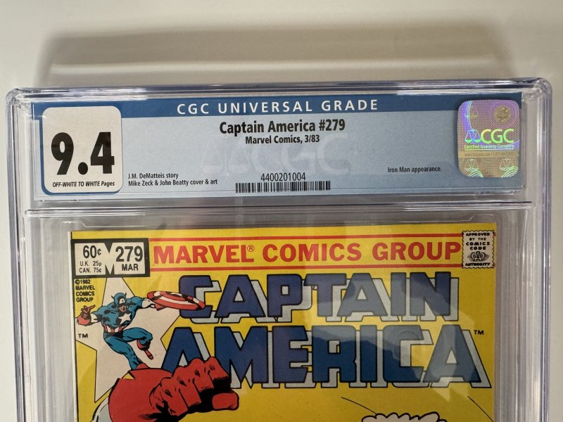 Marvel Captain America 279 CGC 9.4  Iron Man Appearance (1983)