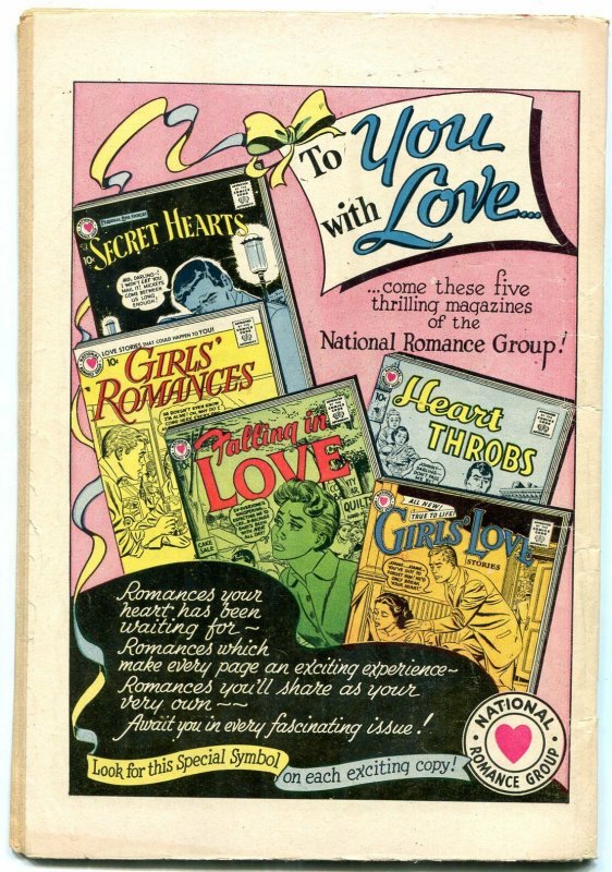 SECRET HEARTS #40 1957-DC ROMANCE VG