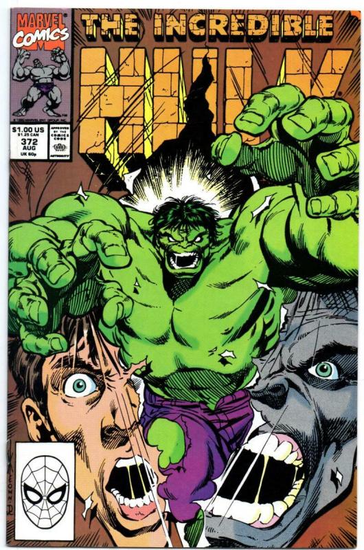 Incredible HULK #372, VF/NM, Grey, Bruce Banner, 1968 1990, more Marvel in store