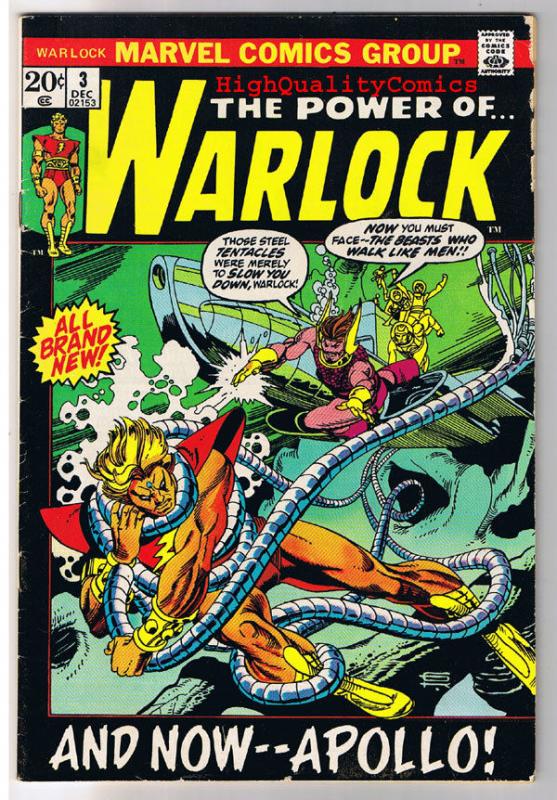 WARLOCK #3, VG, Power of, Gil Kane, Apollo,1972, Bronze age