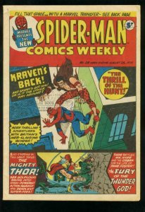 SPIDER-MAN COMICS WEEKLY #28 1973-STEVE DITKO-JACK KIRBY-BRITISH-KRAVEN FN