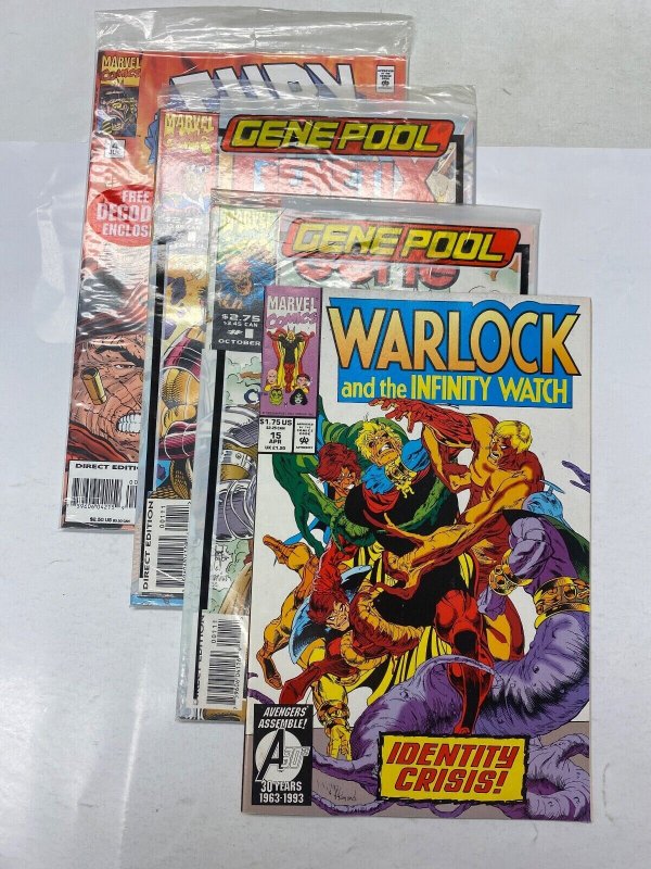 4 MARVEL comic books Fury SHIELD #4 Genetix #1 Gene Dogs #1 Warlock #15 34 KM18