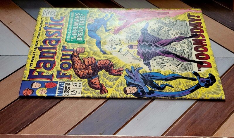 Fantastic Four #59 FN+ (Marvel 1967) Iconic Kirby cover, DR DOOM + INHUMANS 