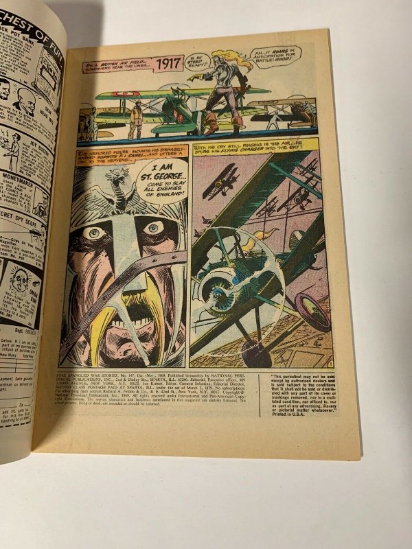 Star Spangled War Stories 147 8.5 Very Fine+ Vf+ Enemy Ace Dc Silver Age