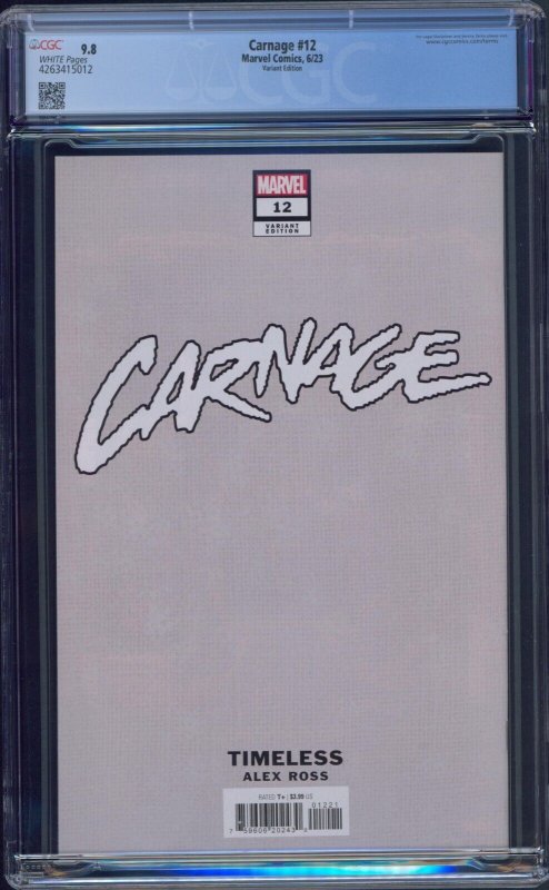 Carnage #12 CGC 9.8 Alex Ross Timeless Hela Virgin Variant Marvel 2023