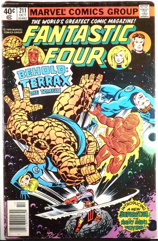 FANTASTIC FOUR #211 VG/FN 1st Appearance Terrax 1979 John Byrne Marvel Comics 