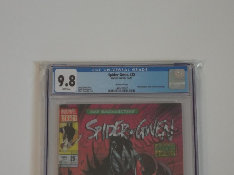 Spider-Gwen #25 CGC 9.8; 3D lenticular cover--Homage to Amazing Spidey #316!!